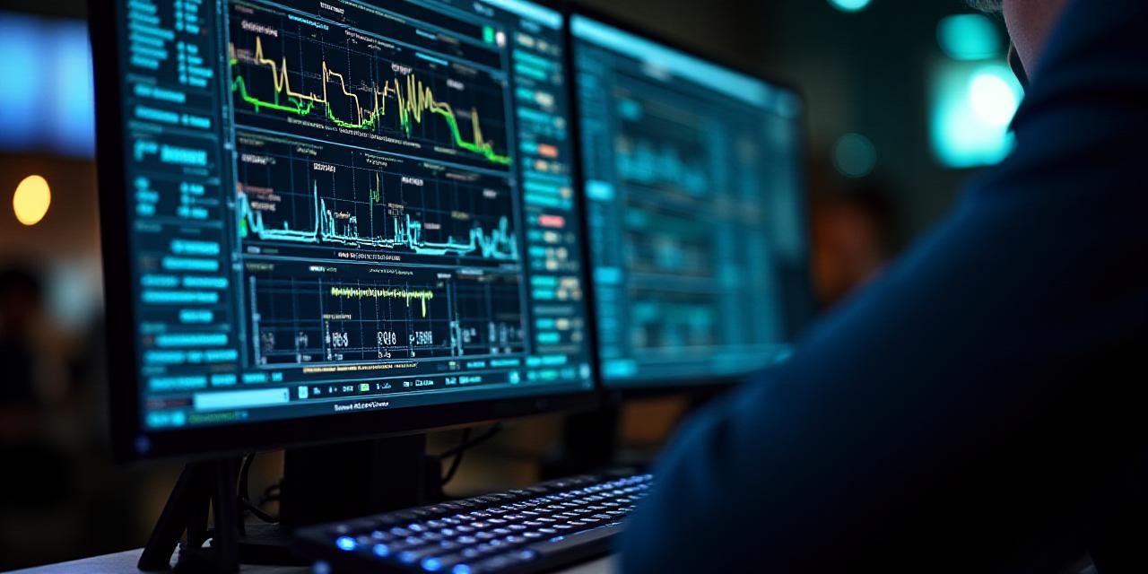 Close up of a computer screen displaying complex engine telemetry graphs and diagnostic software